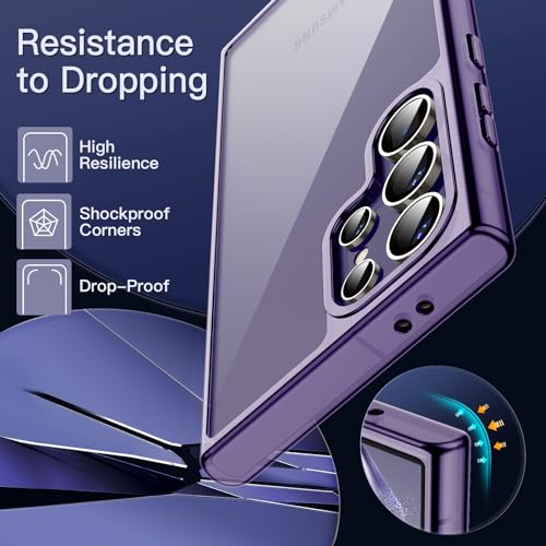 Image of JETech Cover Case for Samsung Galaxy S24 Ultra 5G, Non-Yellowing Shockproof Bumper Protective Phone Cover, Anti-Scratch Hard PC Back (Titanium Violet)