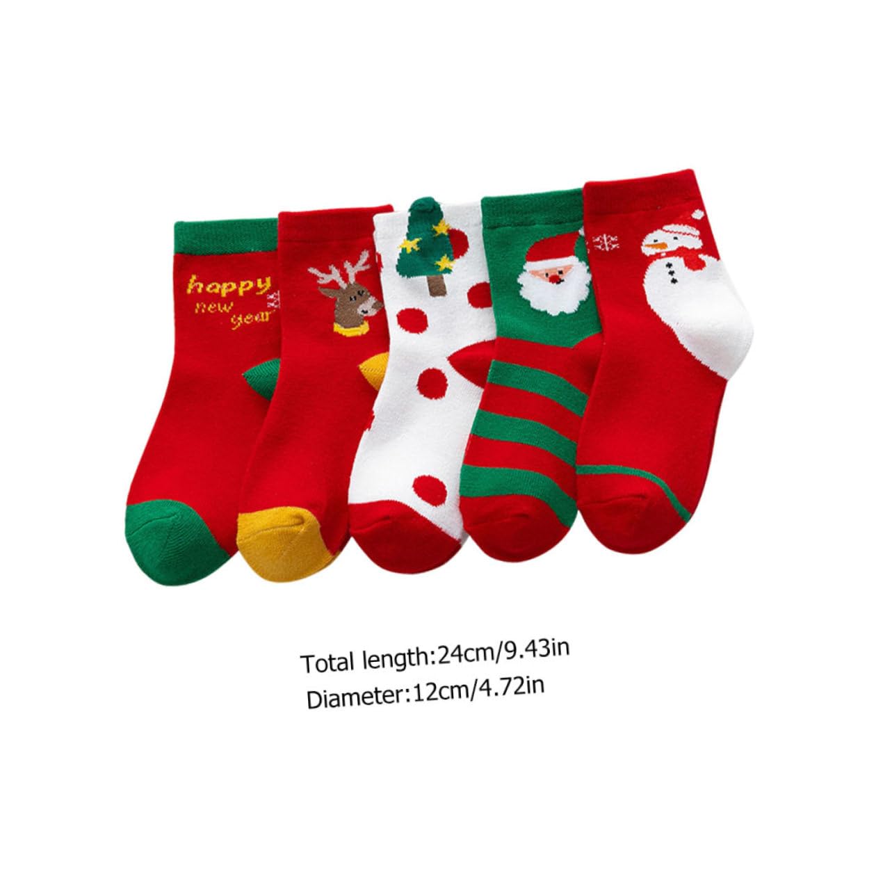 OUNONA 15paare Weihnachtskindersocken Mit Cartoon-Motiven Lustige Mittellange Socken Für Jungen Und Mädchen Atmungsaktiv Und Für Festliche
