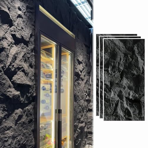 Panneaux muraux 3D aspect roche. Revêtement mural épais, durable et isolant.