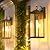 DORESshop Large Size Dusk to Dawn Outdoor Wall Lights, 17 Inch Black Waterproof Anti-Rust Outdoor Light Fixtures Wall Mount with Clear Glass Shade for Porch, Garage, ETL Listed, 2 Pack