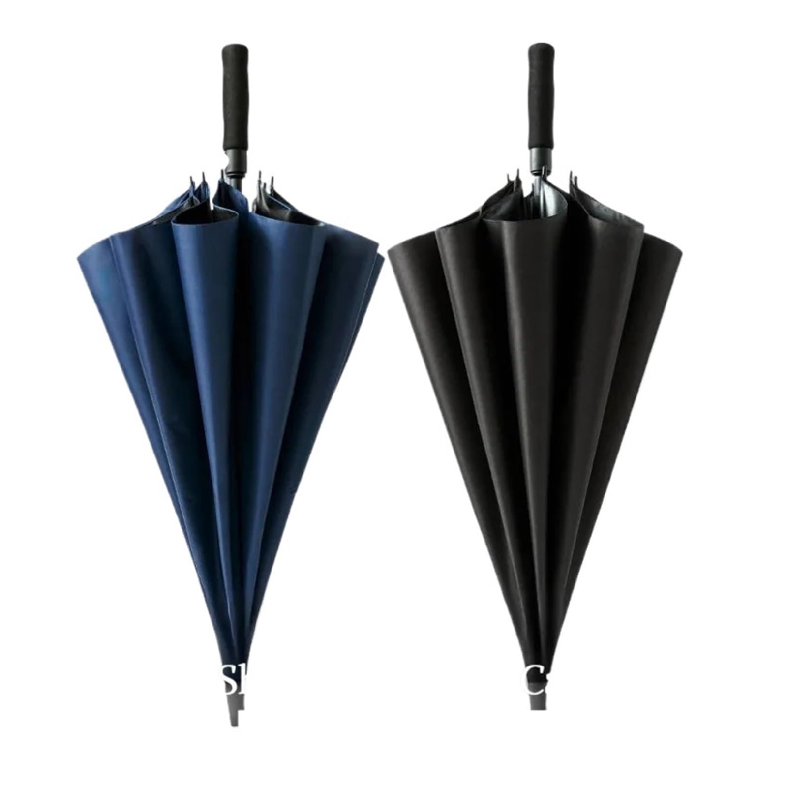 Genérico Paraguas De Golf Automático De Mango Largo For Hombre, Revestimiento Negro, Sol, Lluvia, Doble Uso