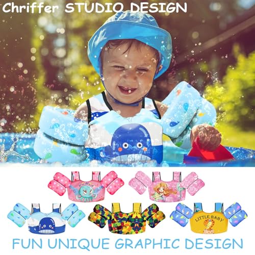 image for Chriffer Kids Swim Vest Life Jacket for 30-55 Pounds Boys and Girls, T