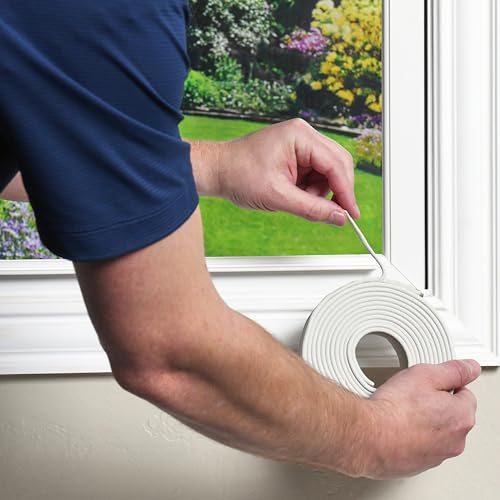Image of M-D Building Products Replaceable Caulk Cord Weatherseal: Quick and Effective Solution for Sealing Small Gaps, Cracks, and Protecting Against Drafts and Moisture (71505) (White) (30 ft)