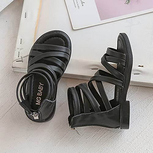 Girls Kids Rubber Sole Ankle Gl𝐚diator Sandals Breathable Cool Slip On Soft Summer Shoes Baby Toddler Light Comfy Shoes4