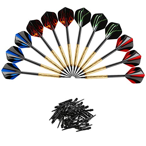 Accmor 12-Pack Soft Tip Darts Set with 36 Replacement Tips for Electronic Dartboards