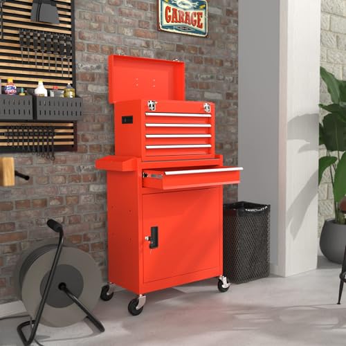 Image of 5-Drawer High Capacity Rolling Tool Chest, Removable Toolbox on Wheels Organizers, Lockable