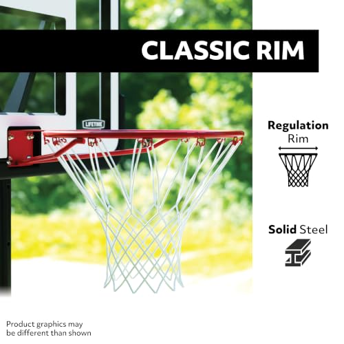 Image of Lifetime NBA New York Knicks Championship Edition Portable Basketball Hoop, Adjustable Height 7.5-10 Ft, 44 Inch Shatterproof Fusion Backboard, Base with Wheels