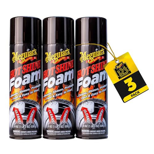 Meguiars Hot Shine Tire Foam 19 Oz 3 Can/Pack 4 Pack/Case