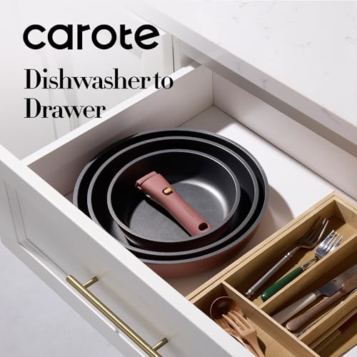 CAROTE-4pcs-Non-Stick-Frying-Pans-81012-Frying-Pan-Egg-Pan-Omelet-Pans-with-Detachable-Handle-Nonstick-Cookware-PFOA-Free-Induction-Compatible-Oven-Safe-Dishwasher-Safe-Red