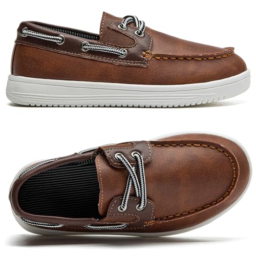 DADAWEN Boys Girls Dress Shoes Boat Shoe Slip on Loafers Casual School Shoes (Toddler/Little Kid/Big Kid)3