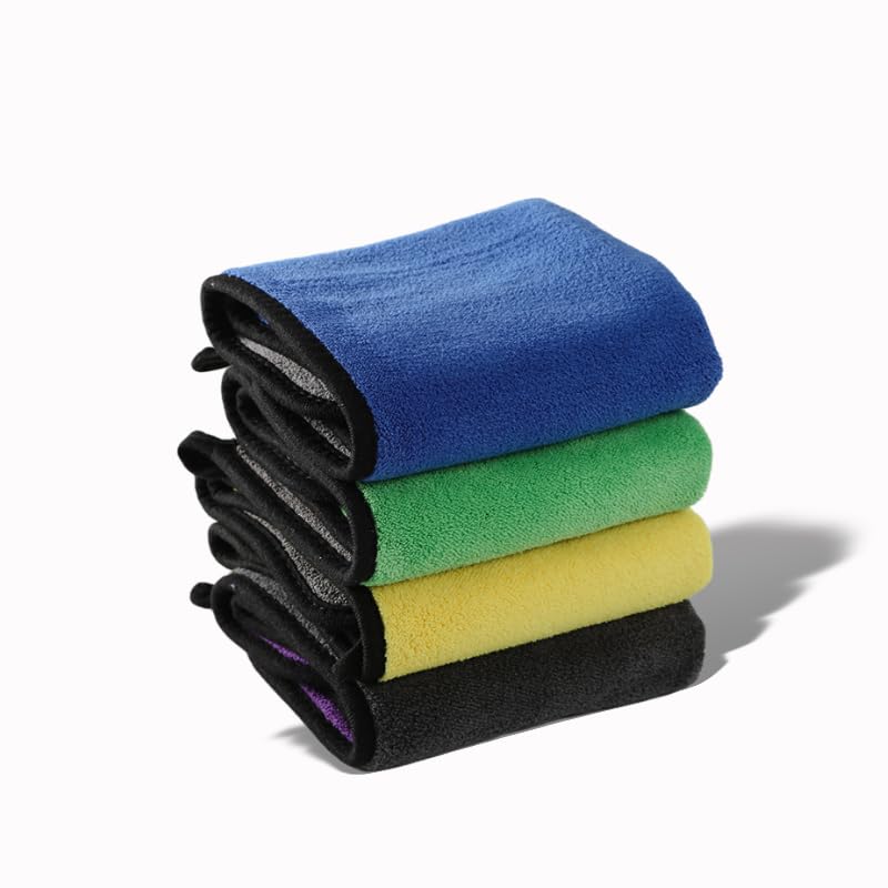 4 Pcs Microfibre Car Drying Towel 30 x 40cm, Extra Large Car Cleaning Detailing,Ultra-Absorbent Detailing Towel for Car/Windows/Screen/Kitchen