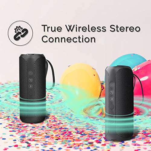 Wharfedale Waterproof Portable Bluetooth Speaker with 20W Stereo Sound,TWS Connection, Built-in Mic, Portable Wireless Speaker for Home and Outdoors