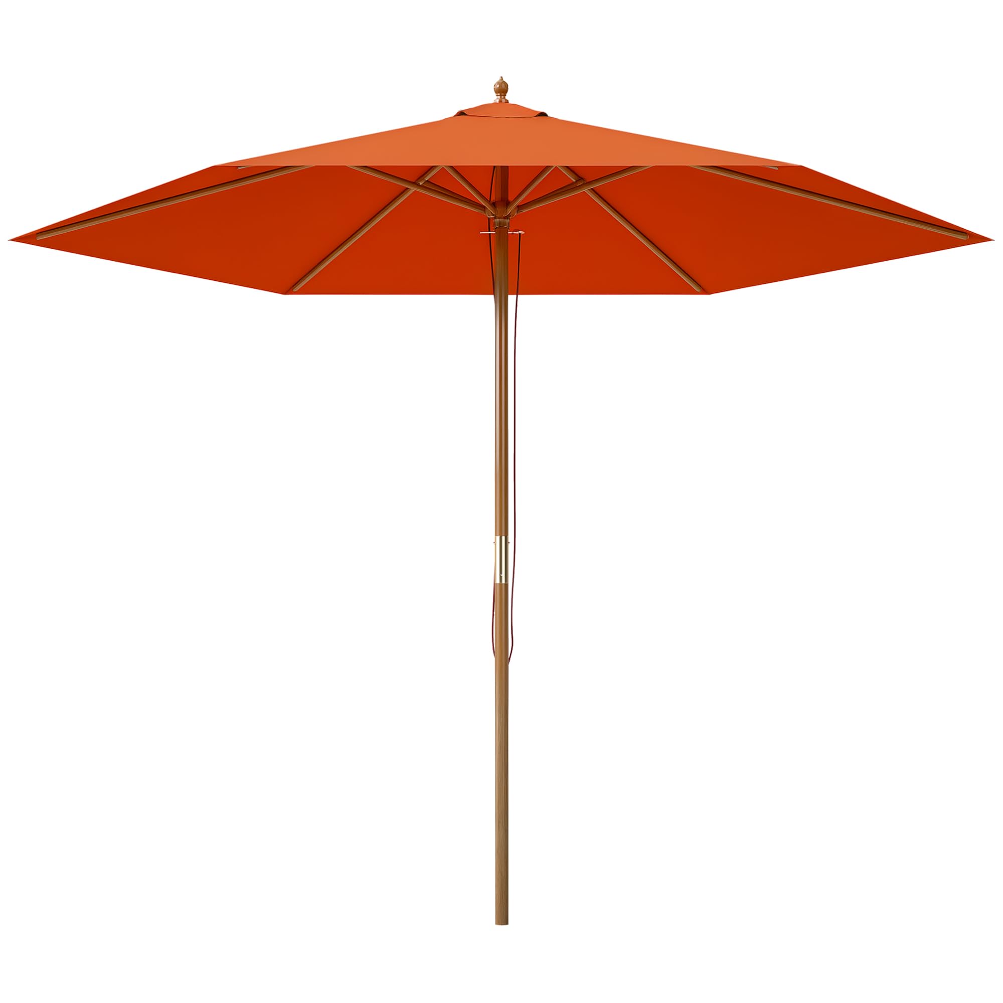 Outsunny Wood Garden Parasol 2.5m Orange