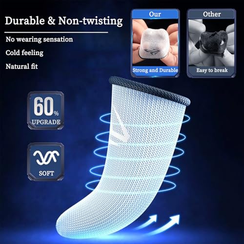 6 Stück Gaming Finger Sleeve, Atmungsaktive Gaming-Fingerhüllen, Schweißfeste Gaming-Daumenhülle, Ultra-empfindliche Fingerhandschuhe, Finger Sleeve Daumenhülsen für Touchscreen Spiel Mobile