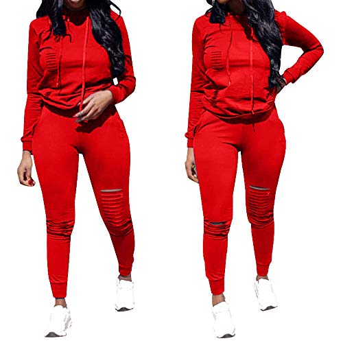 Women's Sweatsuits, Women's 2 Pcs Tracksuit - Round Neck Long Sleeve Top Stripe Long Pants Jumpsuit Outfits Set - Sport - Thumbnail 3