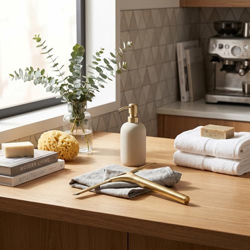 Image of Stainless Steel Squeegee Tools, Window Glassware Household Bathroom Squeegees Mirror Artifact Glass Brush for Scratch Glass Cleaner Gold Tile Ceramic Shower Squeegees