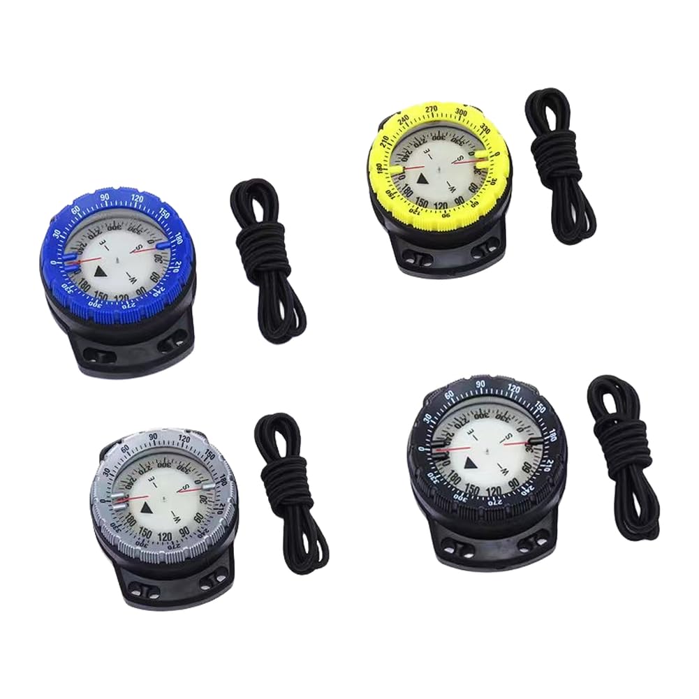 Boussole étanche à 50 m pour boussole phosphorescente, fenêtre inclinable à 30°, sangle antirouille pour la randonnée et les aventures en plein air, compact 73 g