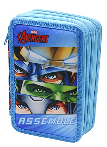 Estuche Avengers de Tres Pisos Compartimentos para 43 Piezas. Idea de Regalo, Turquesa, Estuche Escolar Cover