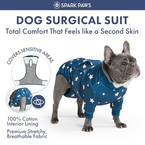 Image of Spark Paws Dog Recovery Suit - Surgical Onesie After Surgery, Male & Female | Full-Body & Belly Coverage Post Spay, Neuter or Abdominal Surgery - a Soft Cone Alternative. Breathable; Fits All Breeds