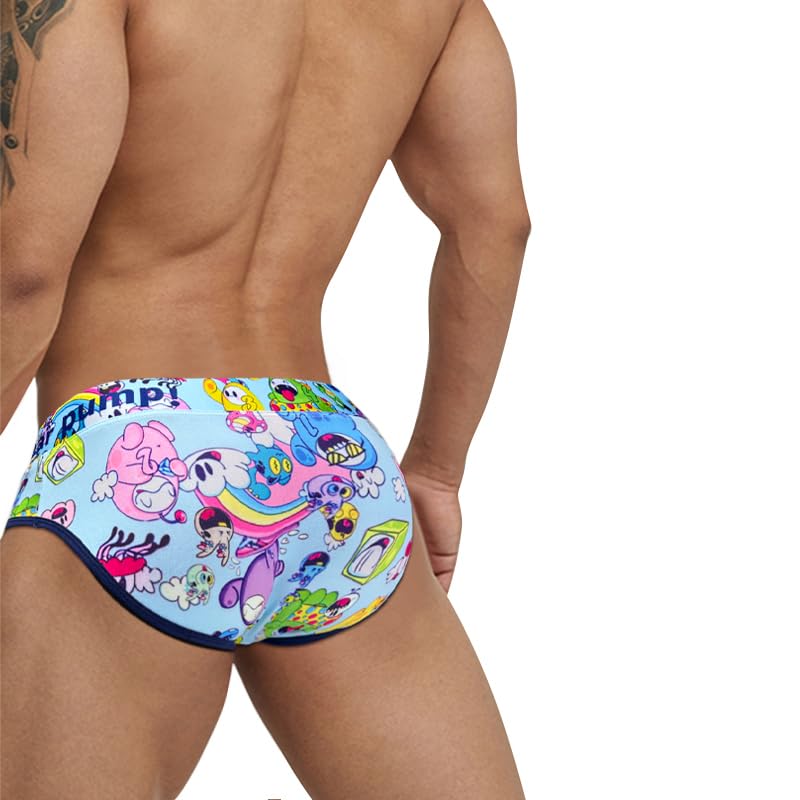 Cute Cartoon Men's Cotton Low Rise Briefs Soft Breathable Bulge Pouch Sexy Underwear2