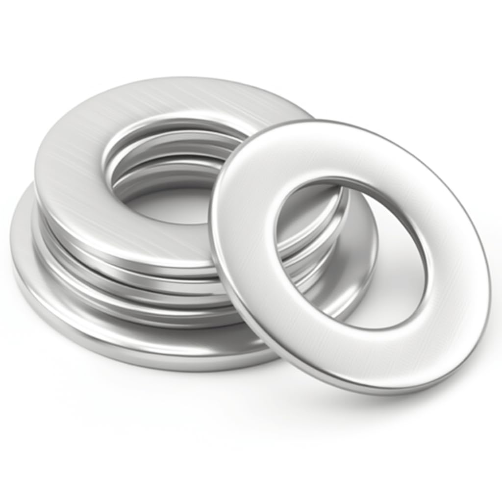 3/16'' (100 Pack) Stainless Steel Flat Washers, 9/16'' OD, Metal Washers for Screws and Bolts