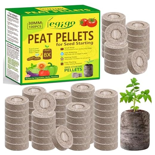 Legigo 100 Pcs 30mm Peat Pellets Starter Pods, Compressed Starting Plugs Pellet Fiber Soil Helps to Avoid Root Shock for Planting Herb Flower Vegetables
