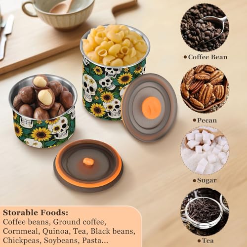 Contenedor de café con diseño de calavera y girasol miniatura 6