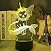 Dalovy Festival 3D Illusion Lampe LED Night Light Game Go Vaporeon Figure pour Enfants Chambre 7 Couleurs avec Télécommande Cadeau Enfants Sommeil Lampe Enfants Chambre Décoration