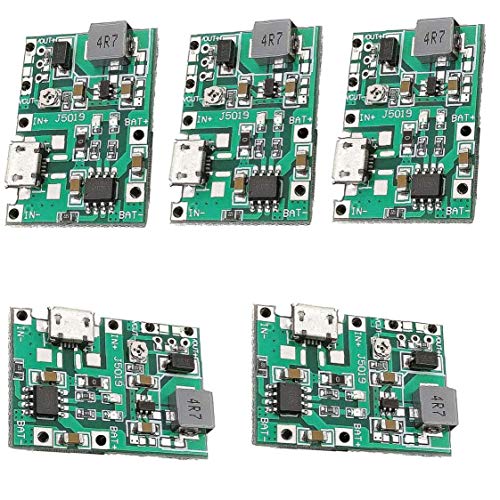 Ladegerät Modul 2A 18650 Lademodul Lithium Li-Ionen-Batteriemodul-Boost 3,7 V bis 5 V 9V 5PCS Cover
