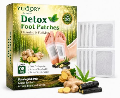 Foot patch Herbal And Gentle Ingredient Detox Foot Pads Natural Ingredients for Sleep Aid Pain Relief Toxin Removal with Bamboo Vinegar and Acupoint Micro-Massage Technology (PACK OF 6)