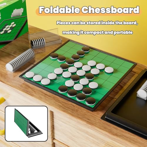 Juego de mesa Reversi magnético plegable para 2 jugadores miniatura 2