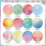 Konsait 24 Sheets Watercolor Scrapbook Paper 12x12, Double Sided Watercolor Cardstock Stationery Paper Origami Papers for Card Making Romantic Scrapbook Supplies - Image 2