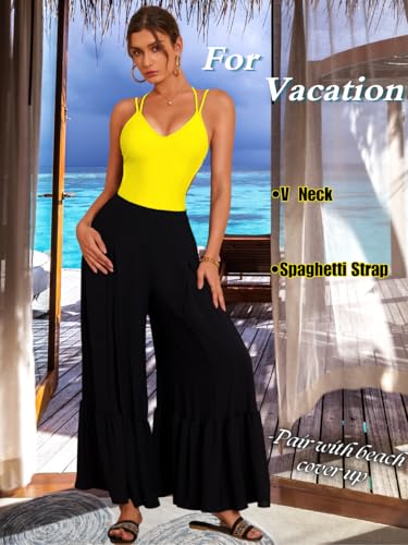 Image of ShawGobow Sexy Swimsuit for Women,Backless Scrunch Butt High Cut Monokini,One Piece Cheeky Bathing Suit Beach Pool Party