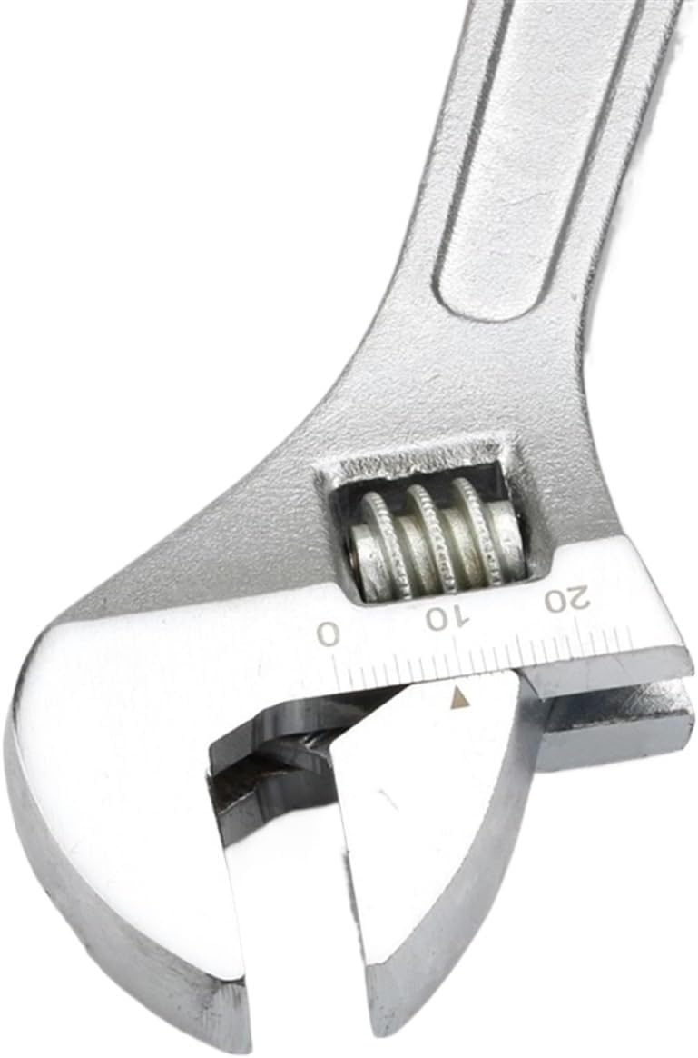 Large Opening Adjustable Spanner Monkey Wrench - 6 8 10 12 15 Inch Size, with Slide Design and Household Tools(6 inch steel handle)