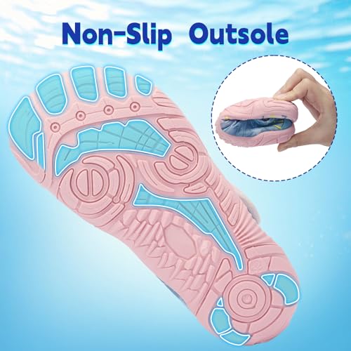 Image of Kids Water Shoes Boys Girls - Wide Toe Box Quick Dry Barefoot Shoes Breathable Non Slip Aqua Athletic Sneakers for Swim Beach Pool Kayak Hiking Sand Walking Travel Essentials (Little Kid /Big Kid)