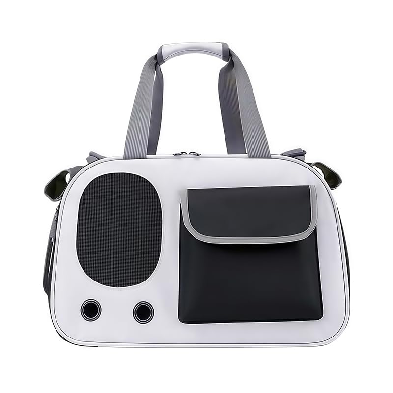 Transportín Perros Gatos para Citroen SpaceTourer 2016-2026 Asiento Trasero Coche Bolsa de Transporte Plegable Bandolera Viaje Rejilla Transpirable,Beige/Black