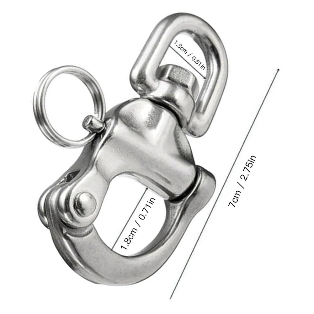 Moschettone a sgancio rapido in acciaio inox 316 70 mm per barca e vela
