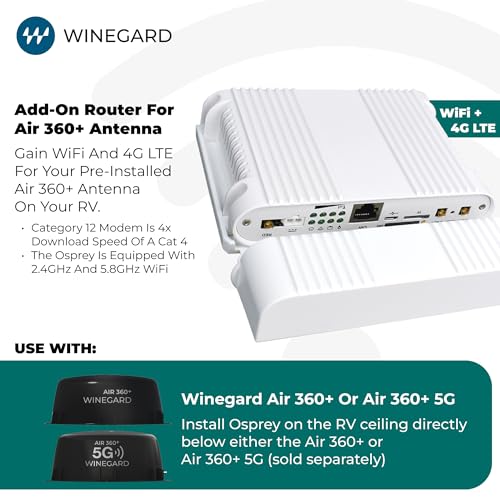 Image of Winegard WiFiRanger Osprey WR-OS12 Router for RV WiFi And 4G LTE Router - Mobile Connectivity - Long-Range 2.4 GHz Wi-Fi - For Winegard AIR 360+ Air 360+ 5G - Mobile Router Upgrade