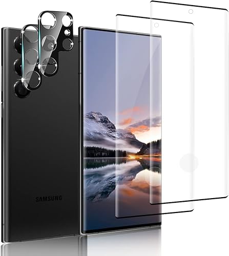 Paquete de 22 Protector de pantalla de vidrio templado 9H desbloqueo de huellas dactilares curvado 3D sin burbujas transparente HD sin burbujas para