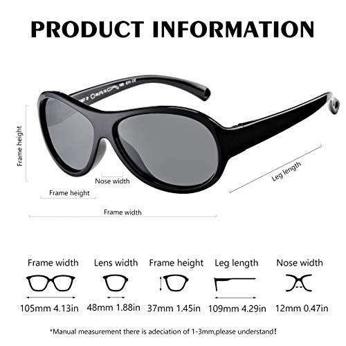 Scvgver Polarized Baby Sunglasses Tpee Rubber Flexible Frame Shades Glasses For Girls Boys Age 0-2 (Black Frame/Blue Mirrored Lens) #TOP5