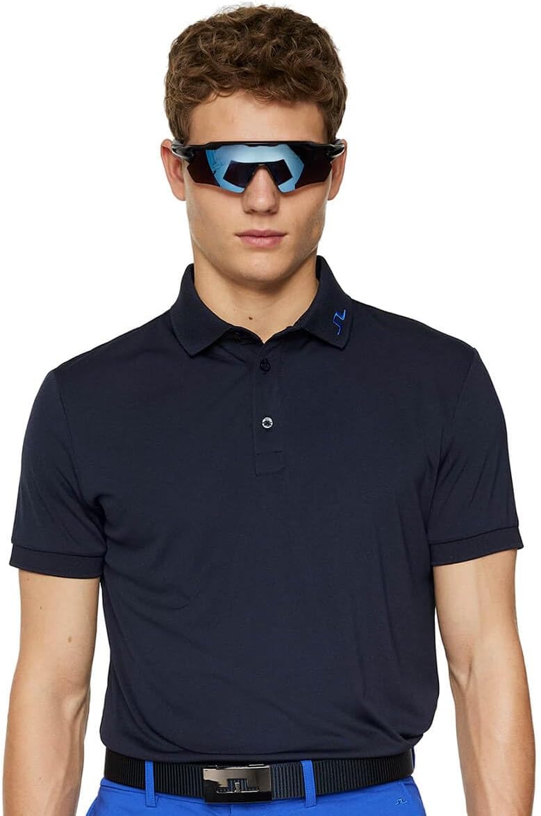 J.Lindeberg Men's KV Regular Fit Print Stretch Golf Polo Shirt