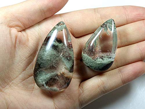 ガーデンクォーツ　穴あき　ルース　天然石　インクォーツ　a10122 ガーデンクォーツ 穴あき ルース 天然石 インクォーツ a10122