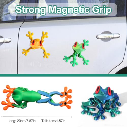 Imán decorativo de rana 3D articulado para refrigerador miniatura 5