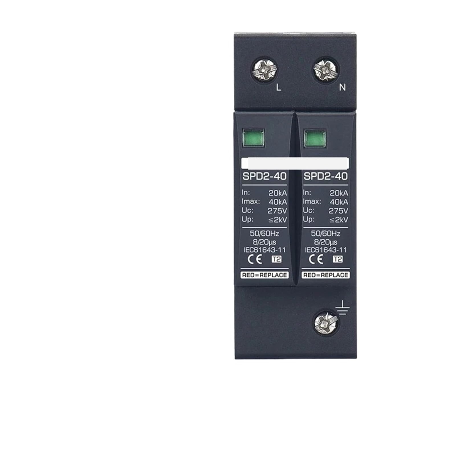 Leotnndq 2P 20-40Ka Surge Protective Device, Ac275v&385V, Spd 2P/3P/4P, 20-40Ka(Ac385v(Maximum))