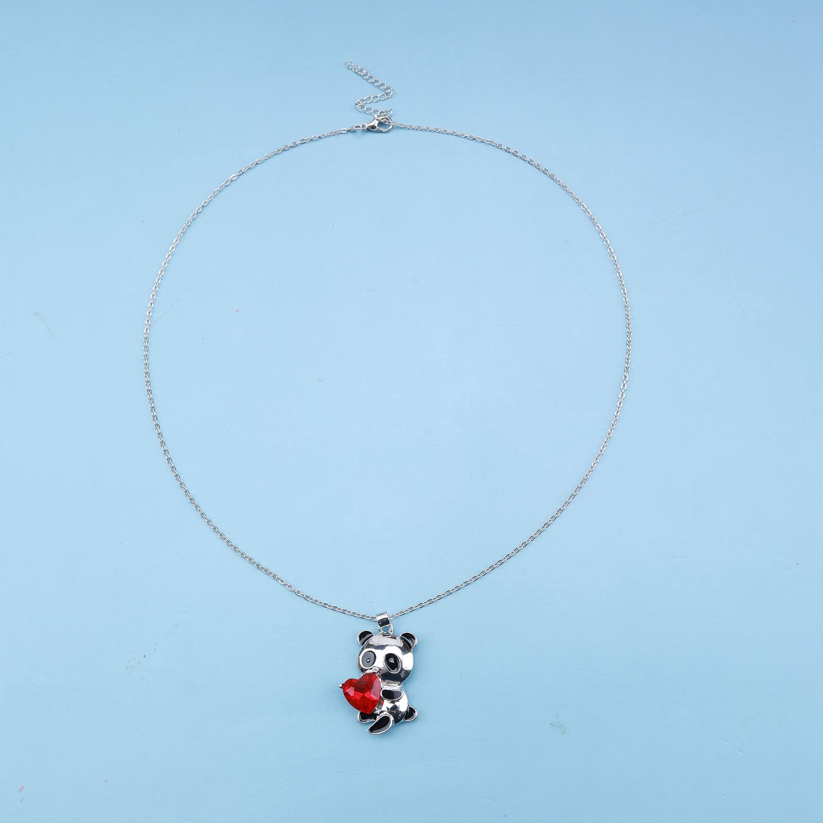 Collana Con Ciondolo Panda In Cristallo E Cuore – Argento – Simpatica Catena Animale Per Donne E Ragazze – Regalo Compleanno - 2