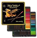 Black Widow Coloring Pencils for Adults – 36 Wax Soft Core Colored Pencils for Adult Coloring Books – Vibrant Color Pencil Set (Dragon Set)