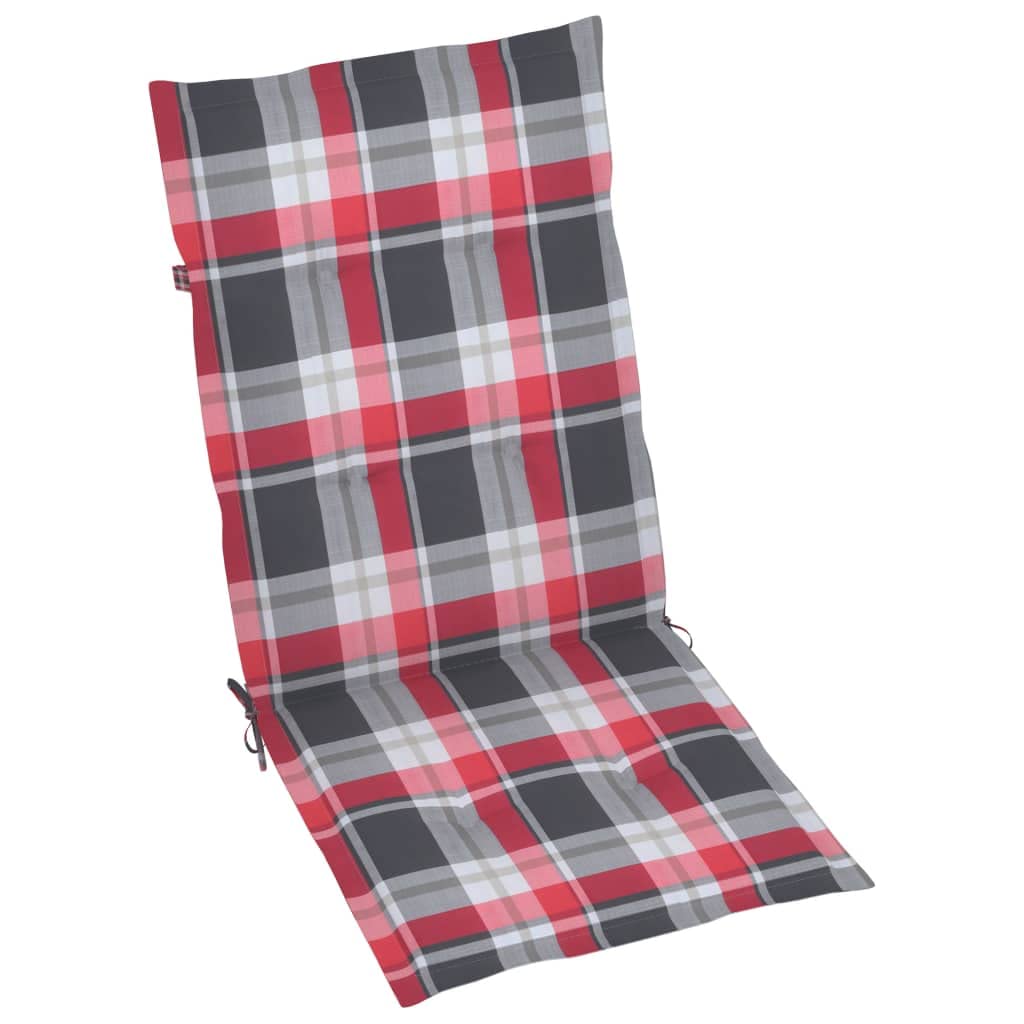 Sedie da giardino in legno di acacia, 3 pezzi, con cuscini, colore grigio | Schienale regolabile in 5 posizioni, cuscino in poliestere impermeabile, portata 110 kg per sedile