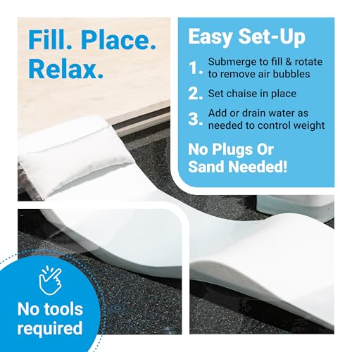 Image of Aqua Outdoors Pool Lounge Chairs, Pool Chairs for in Pool, 9-in Water Depth