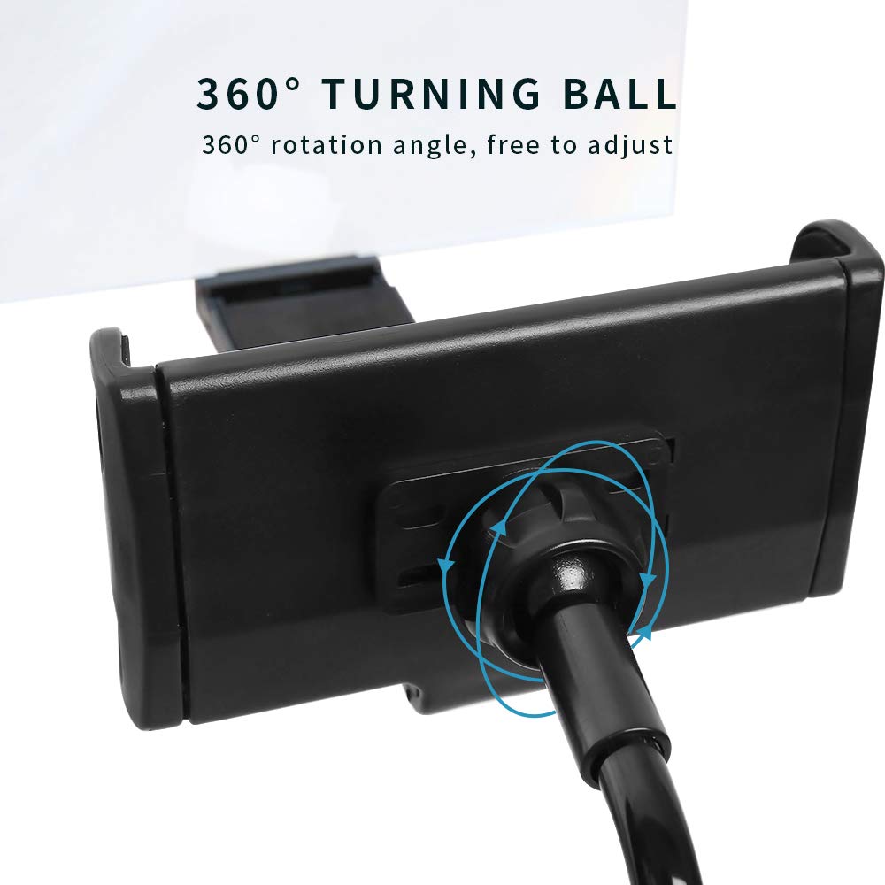 Support Smartphone Avec Loupe 3D 12 Pouces - Grossissement HD - Pliable Et Léger - Noir