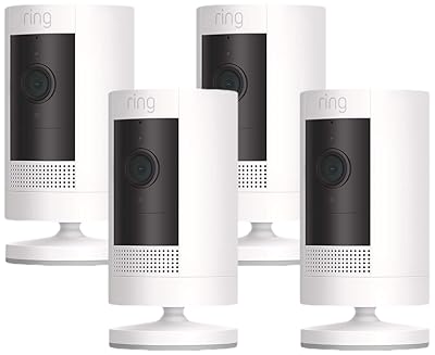 Ring Outdoor Cam (Stick Up Cam) | Weather-Resistant Outdoor Camera, Live View, Color Night Vision, Two-Way Talk, Motion alerts, Works with Alexa | 2-Pack | White